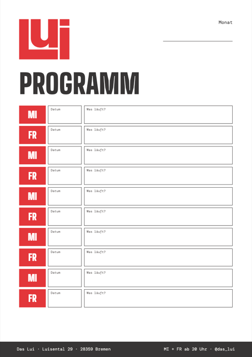 Vorschau Monatsprogramm